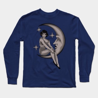 Tattoo Woman on the Moon Long Sleeve T-Shirt